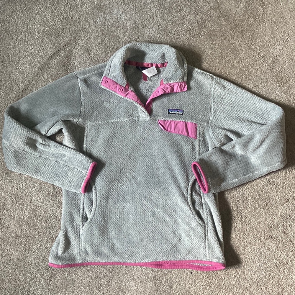 Patagonia Logo Fleece Sweatshirt Snap T Pockets Gorpcore Polartec Medium